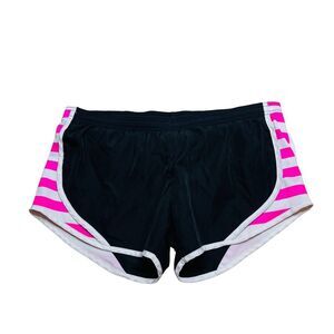 10/$25🦋 Soffe Black, White & Pink Striped Athletic Shorts - Size Small